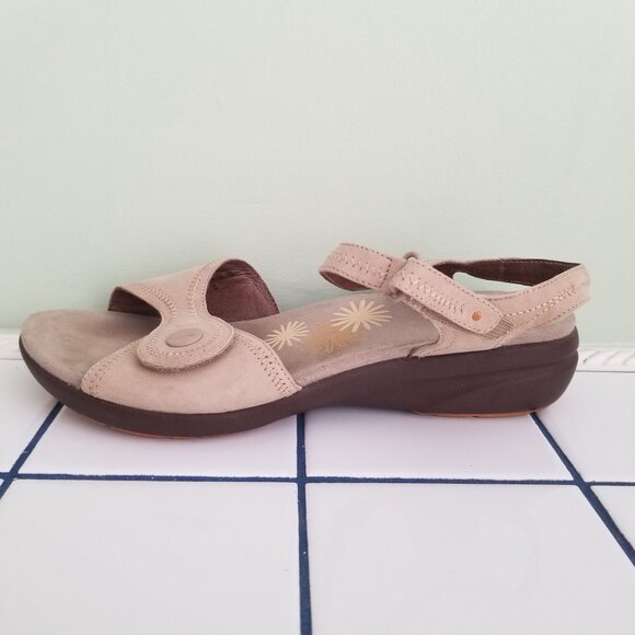 Dansko 40 Sand Tan Leather Sandals Platform Chunky Open Toe 9.5 10 IRIS - Picture 9 of 10